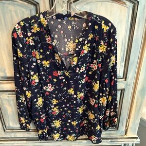 Floral V-Neck Women's Top
